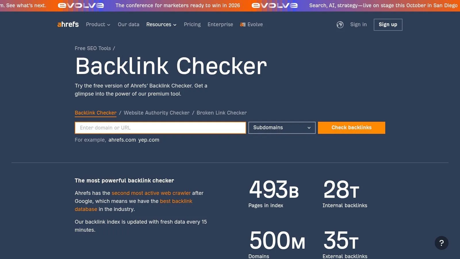 Ahrefs — Free Backlink Checker