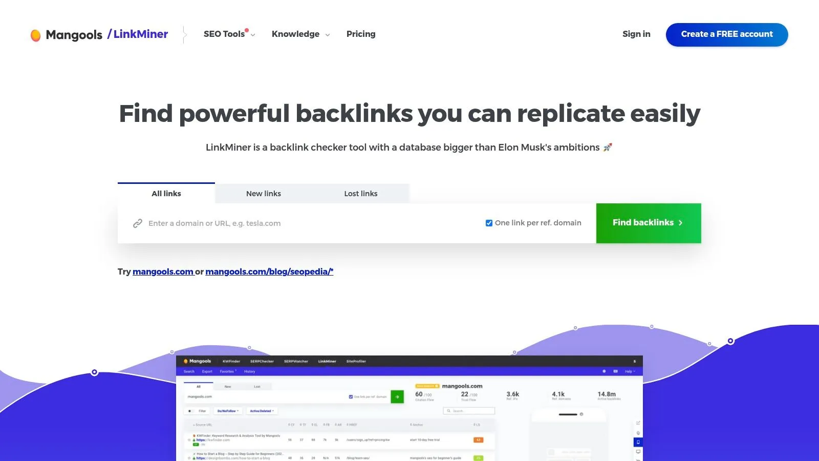 Mangools — LinkMiner